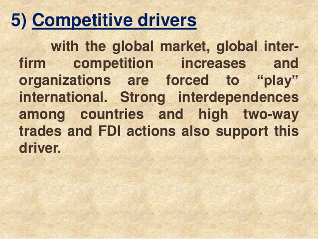 cost drivers of internationalisation
